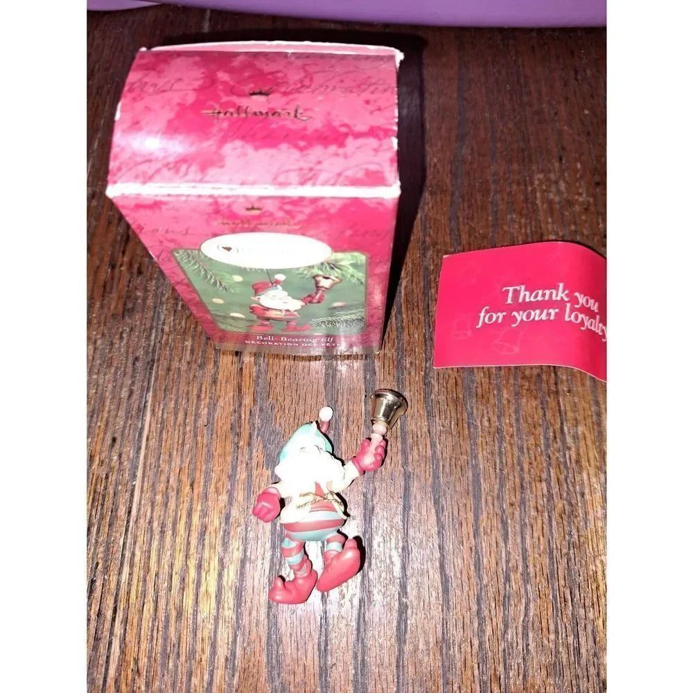 Vintage 2000 Hallmark Keepsake Bell Bearing Elf Christmas Holiday Tree Ornament